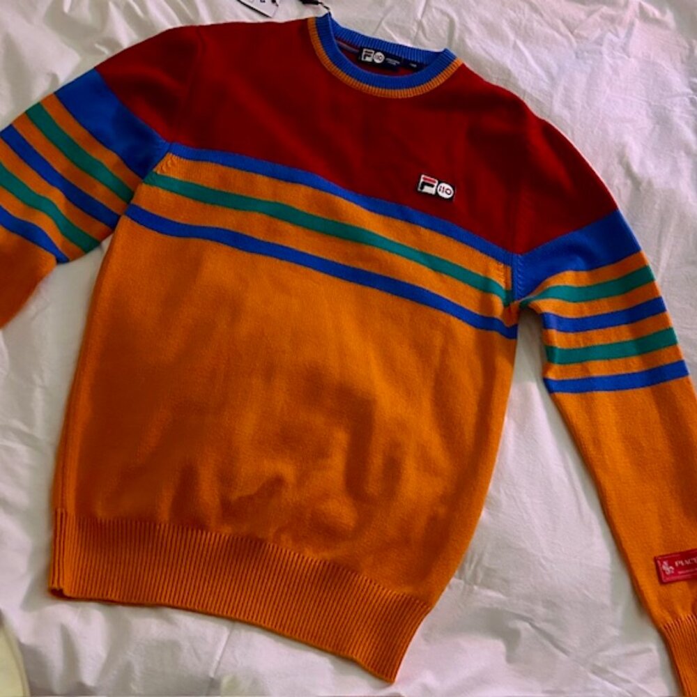 Fila cashmere sweater orange/red large